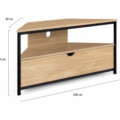 IDMarket Meuble TV d'angle industriel* Collection Industrielle|Salon Complet