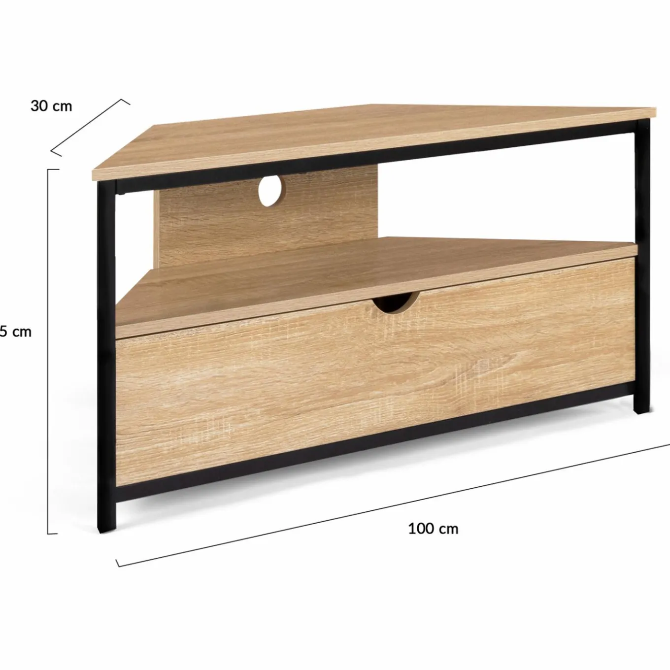 IDMarket Meuble TV d'angle industriel* Collection Industrielle|Salon Complet