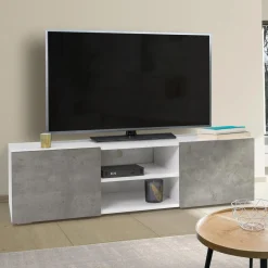IDMarket Meuble TV effet béton* Meubles Bas|Collection Design