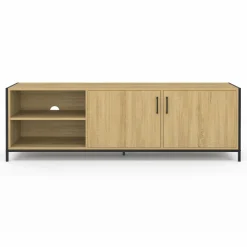 IDMarket Meuble TV industriel 160 cm avec 2 portes* Meubles Bas|Meubles Tv