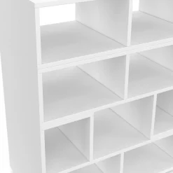 IDMarket Meuble TV modulable 3 modules multifonction blanc et effet bois* Bibliothèques|Meubles Tv