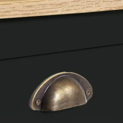 IDMarket Meuble TV noir 113 cm 2 placards* Salon Complet|Meubles Tv