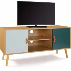 IDMarket Meuble TV nordique bois et vert* Collection Scandinave|Meubles Tv