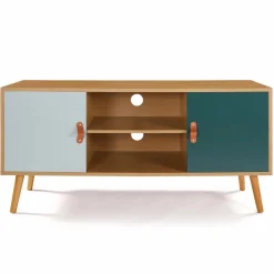 IDMarket Meuble TV nordique bois et vert* Collection Scandinave|Meubles Tv
