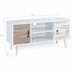 IDMarket Meuble TV scandinave blanc 2 portes* Meubles Bas|Collection Scandinave