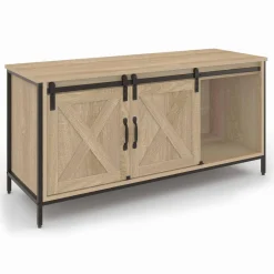 IDMarket Meuble TV style industriel 2 portes grange coulissantes* Collection Industrielle|Salon Complet