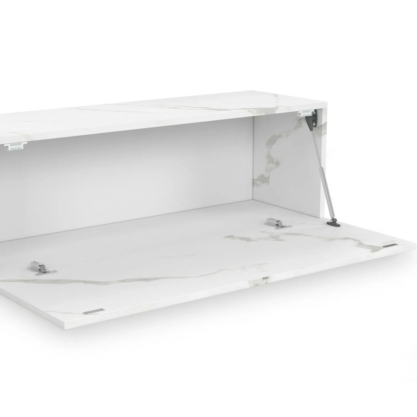 IDMarket Meuble TV suspendu 2 portes bois effet marbre 180 cm* Meubles Tv|Salon Complet