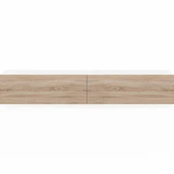 IDMarket Meuble TV suspendu blanc et bois* Meubles Blancs|Meubles En Bois