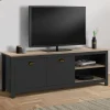 IDMarket Meuble TV vintage bois et noir* Collection Contemporaine|Collection Vintage