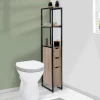 IDMarket Meuble WC 3 portes DETROIT design industriel avec étagères* Meubles Hauts|Collection Industrielle