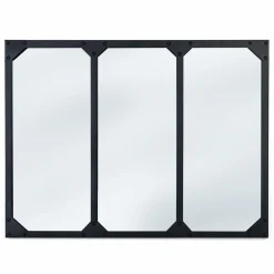 IDMarket Miroir façon verrière noir 80 x 60 cm* Décoration Et Accessoires|Collection Agencement Magasin