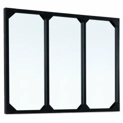 IDMarket Miroir façon verrière noir 80 x 60 cm* Décoration Et Accessoires|Collection Agencement Magasin