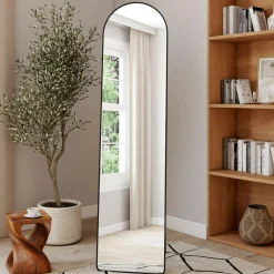 IDMarket Miroir sur pied contour noir 160 x 40 cm* Décoration Et Accessoires|Collection Métal