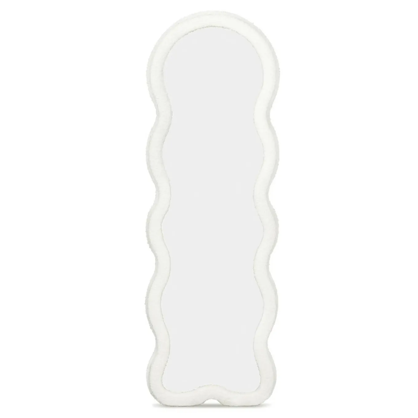 IDMarket Miroir vague en tissu bouclette crème 150 x 50 cm* Décoration Et Accessoires|Collection Moderne