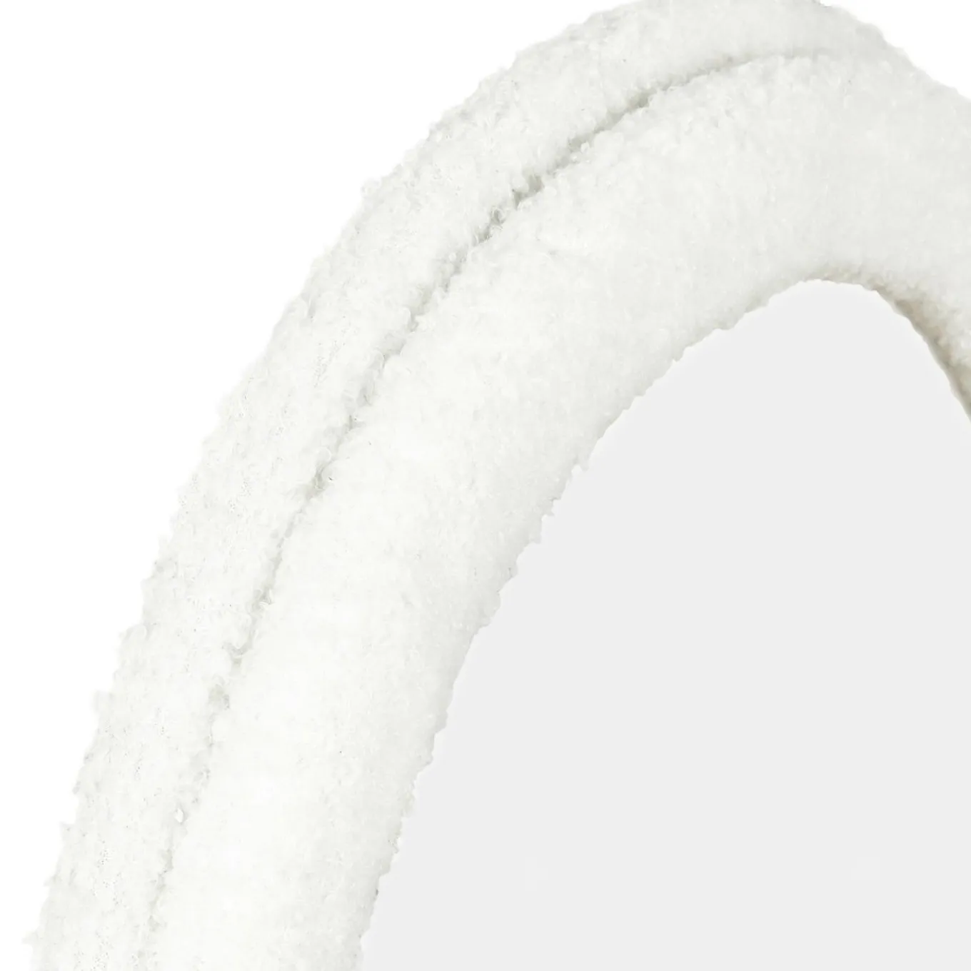 IDMarket Miroir vague en tissu bouclette crème 150 x 50 cm* Décoration Et Accessoires|Collection Moderne