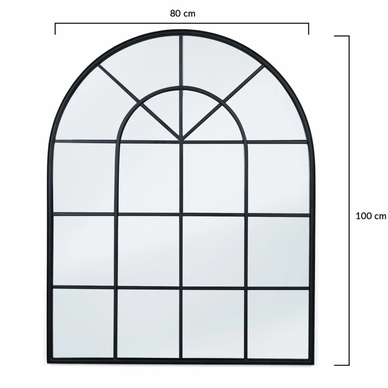 IDMarket Miroir verrière en arche 80 x 100 cm* Décoration Et Accessoires|Collection Agencement Magasin