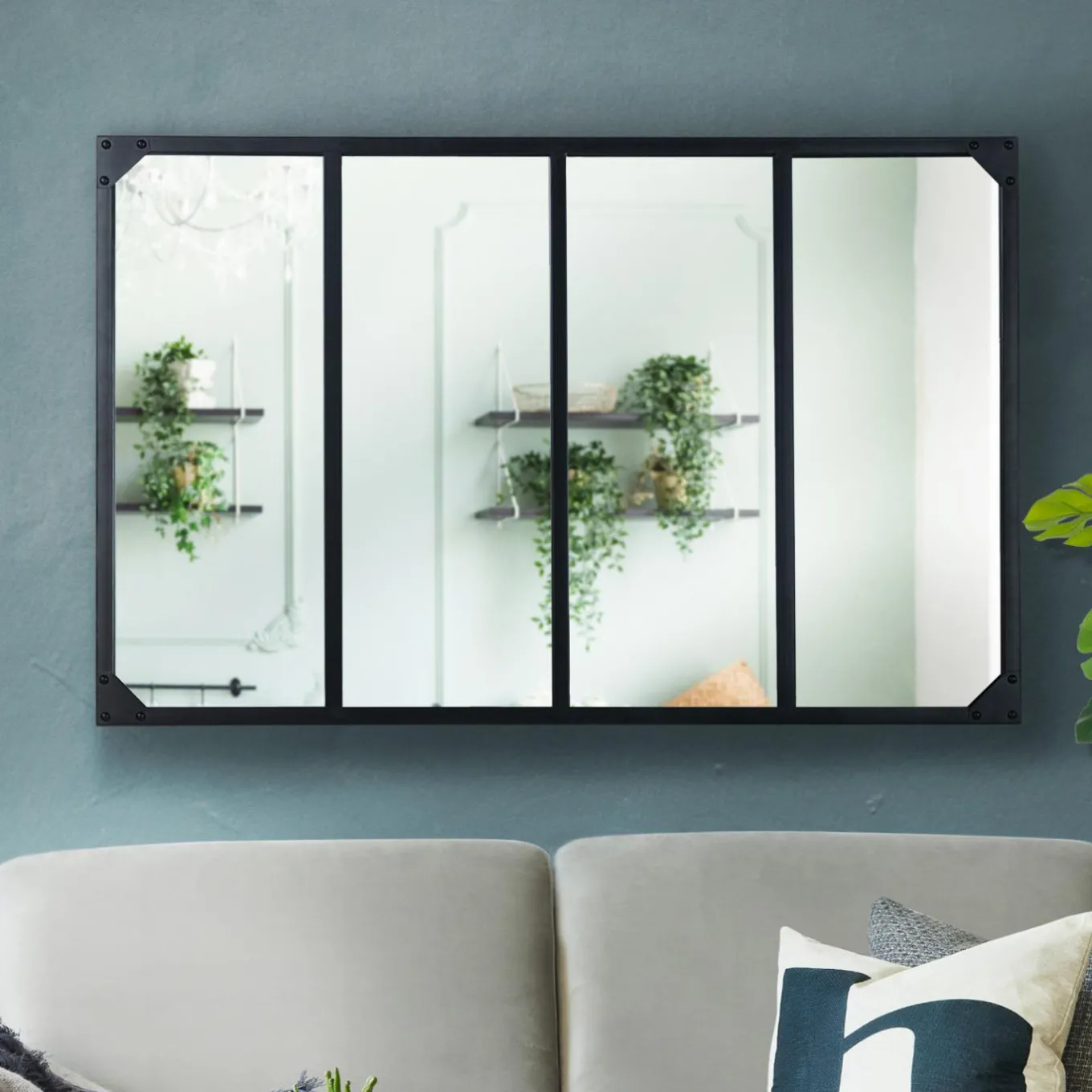 IDMarket Miroir verrière style industriel* Décoration Et Accessoires|Collection Agencement Magasin