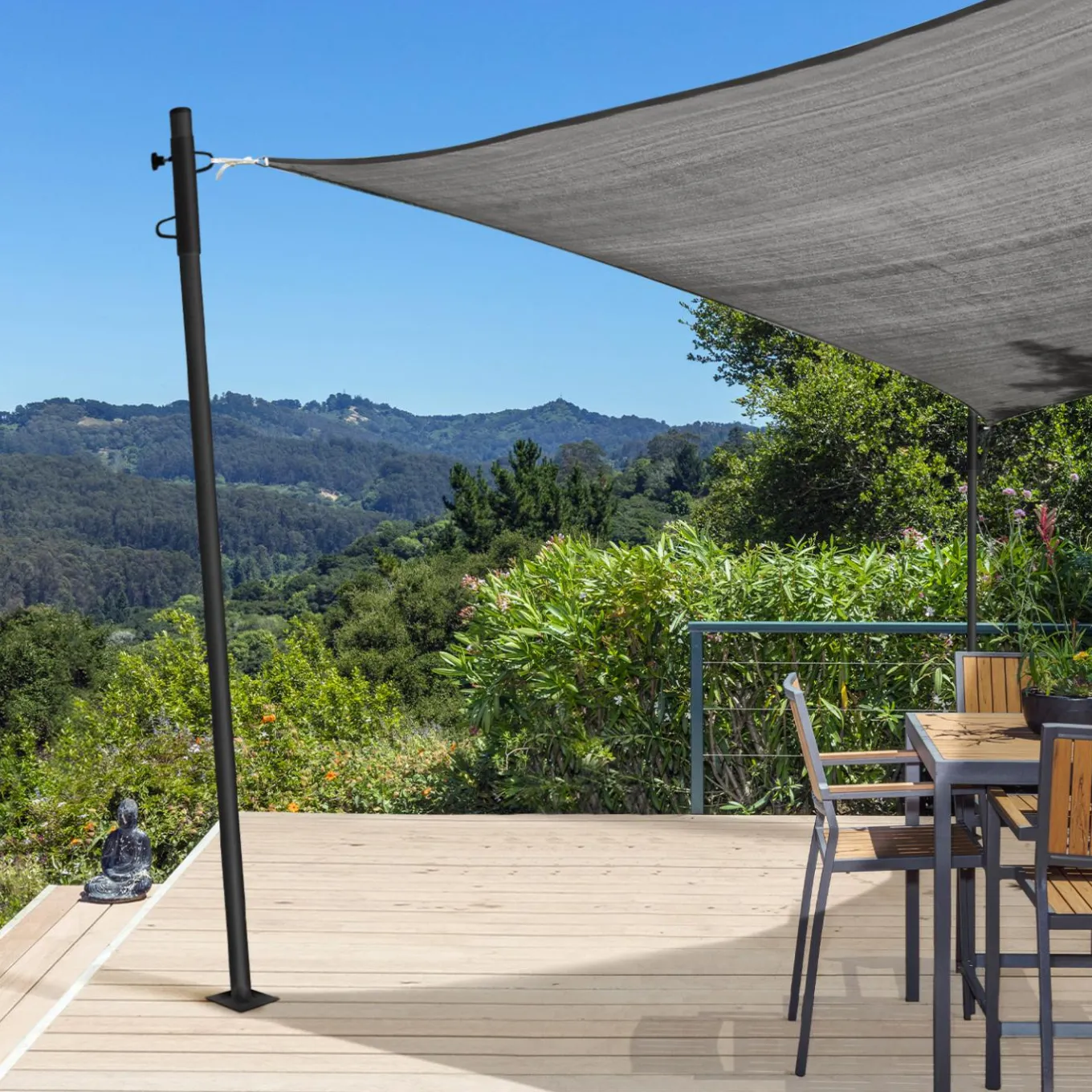 IDMarket Mâts réglables de fixation pour voile d’ombrage x2* Voiles D'Ombrage