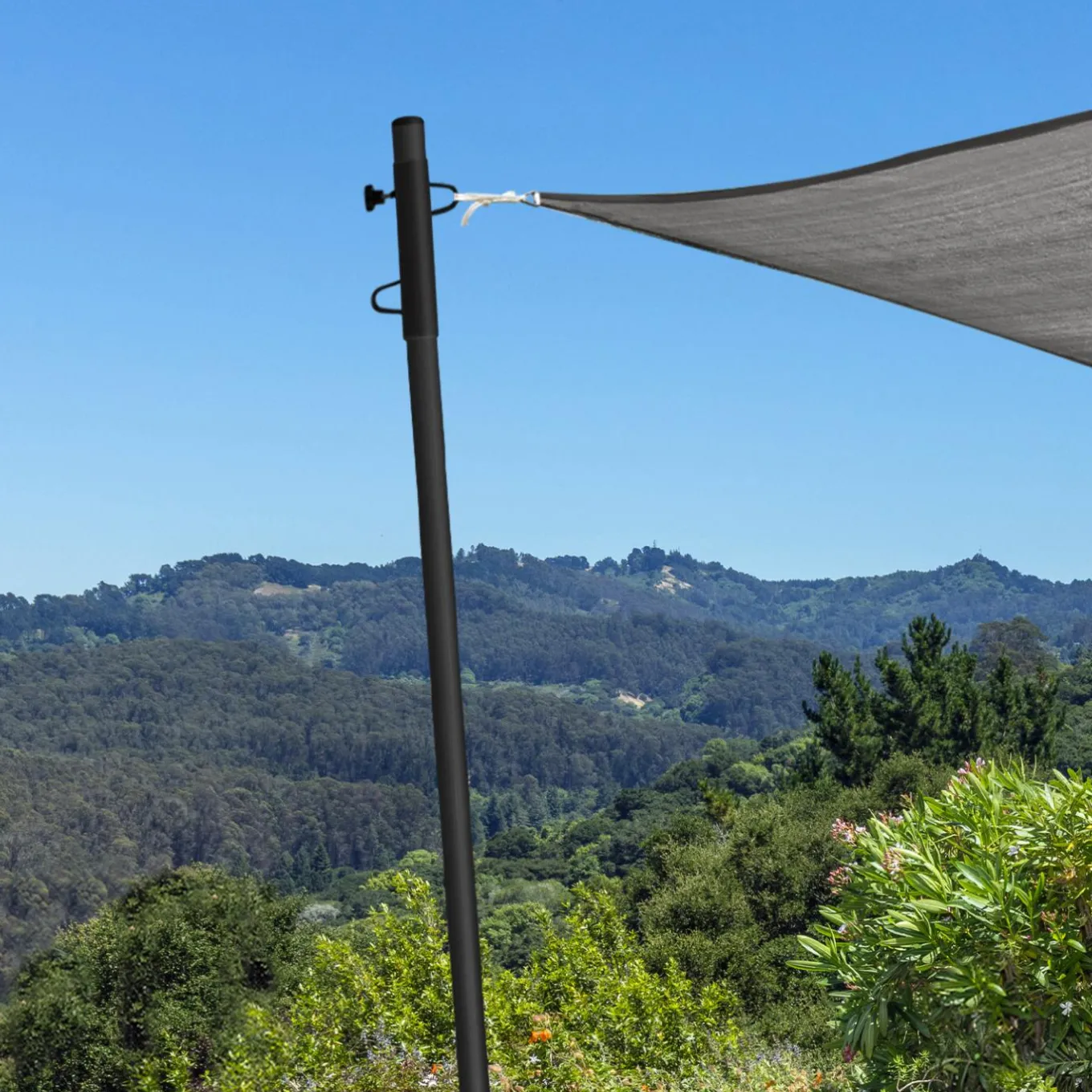 IDMarket Mâts réglables de fixation pour voile d’ombrage x2* Voiles D'Ombrage