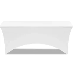 IDMarket Nappe rectangulaire extensible blanche* Mobilier Pliant D'Appoint