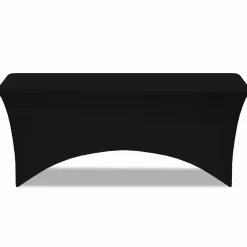 IDMarket Nappe rectangulaire extensible noire* Mobilier Pliant D'Appoint