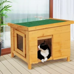 IDMarket Niche en bois pour chat* Accessoires Animaux|Niches Pour Chat