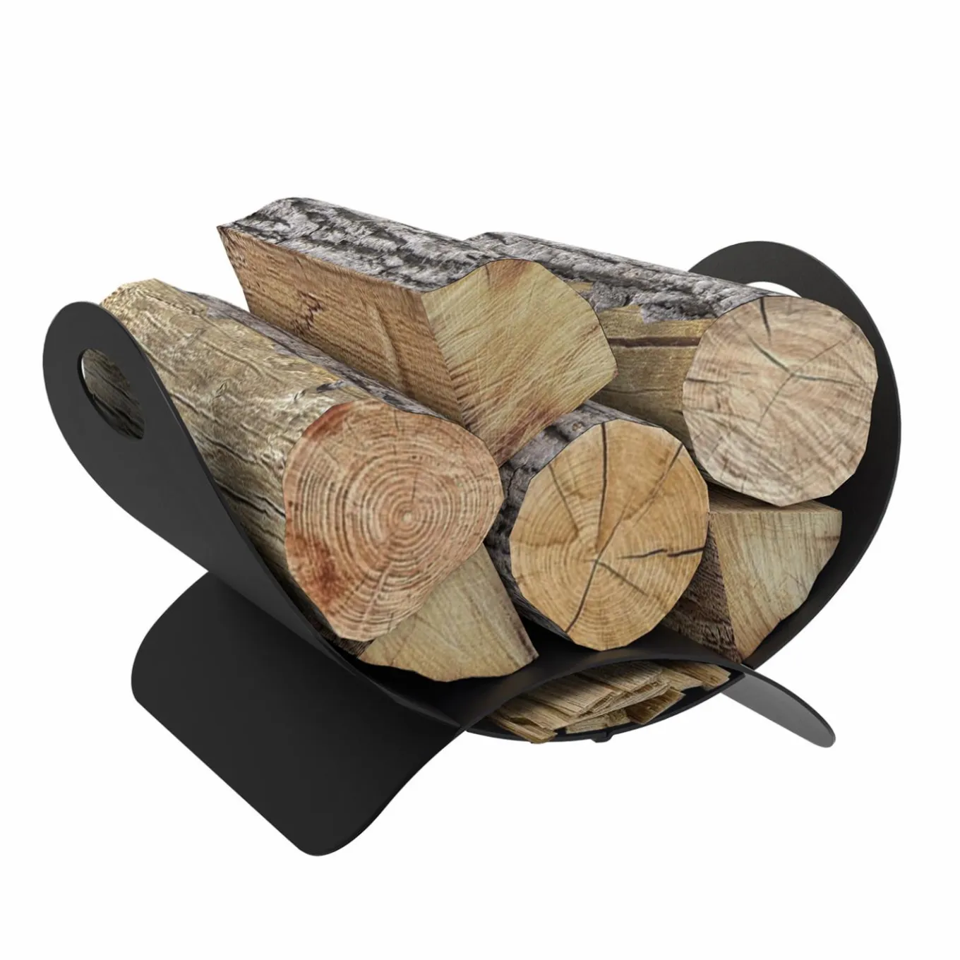 IDMarket Panier à bûches en métal noir 40 x 30 x 25 cm* Accessoires Cheminée