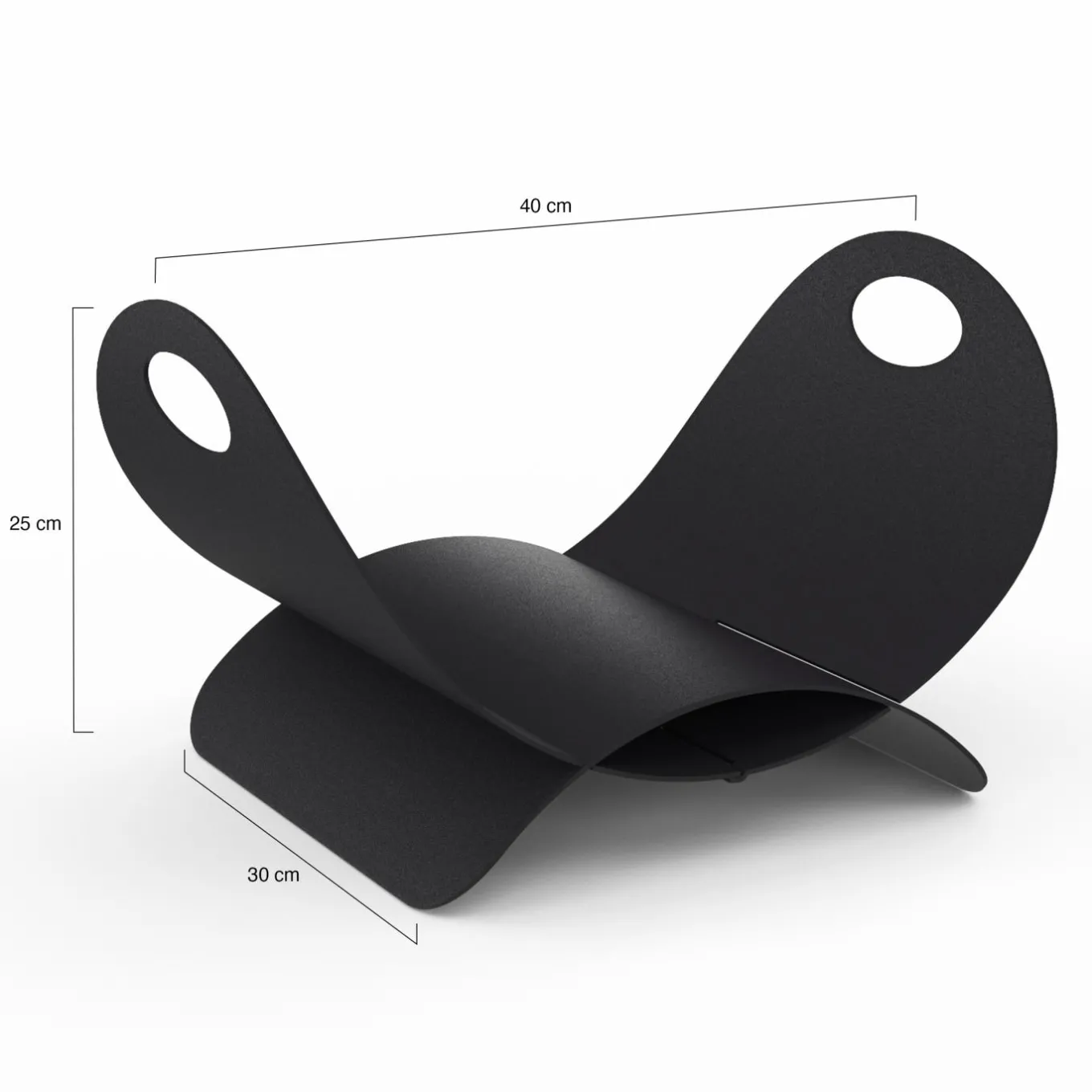 IDMarket Panier à bûches en métal noir 40 x 30 x 25 cm* Accessoires Cheminée