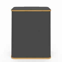 IDMarket Panier à linge 140L 2 bacs amovibles bambou gris* Paniers À Linge|Collection Bambou