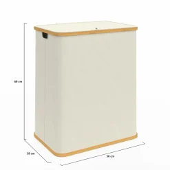 IDMarket Panier à linge 140L avec 2 bacs amovibles* Rangement Et Accessoires|Paniers À Linge