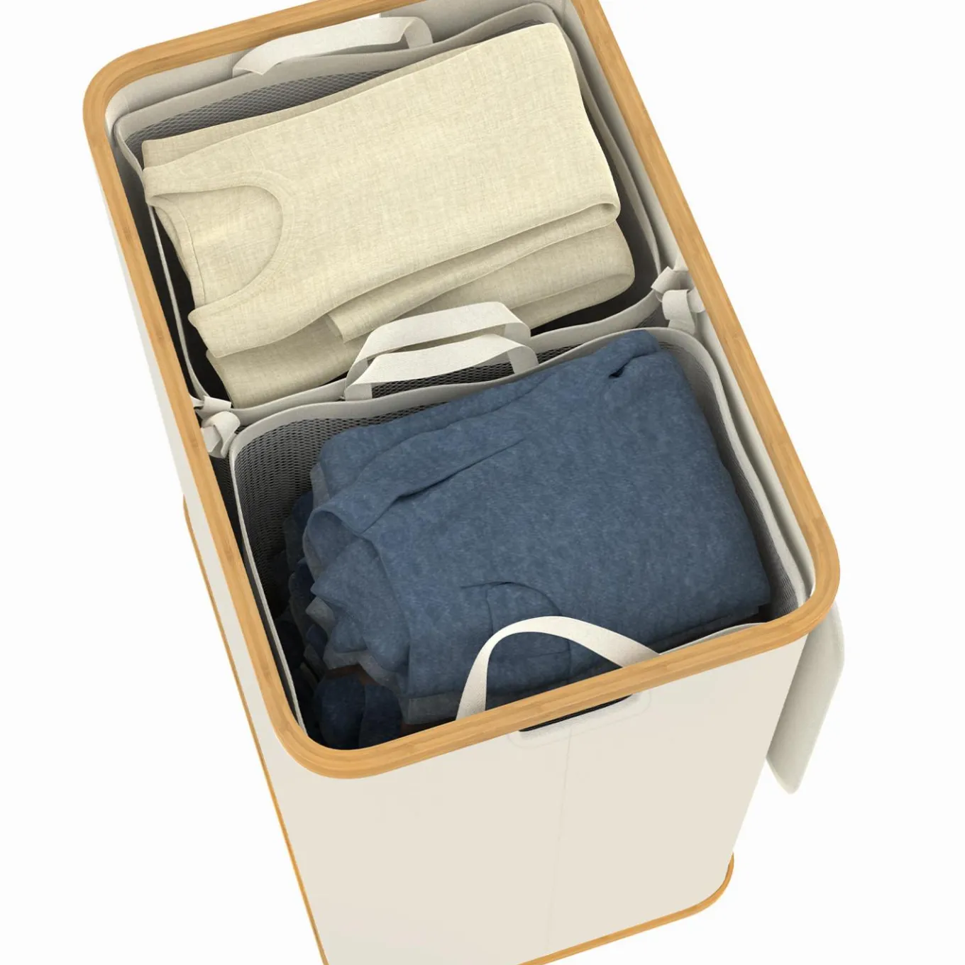 IDMarket Panier à linge 140L avec 2 bacs amovibles* Rangement Et Accessoires|Paniers À Linge