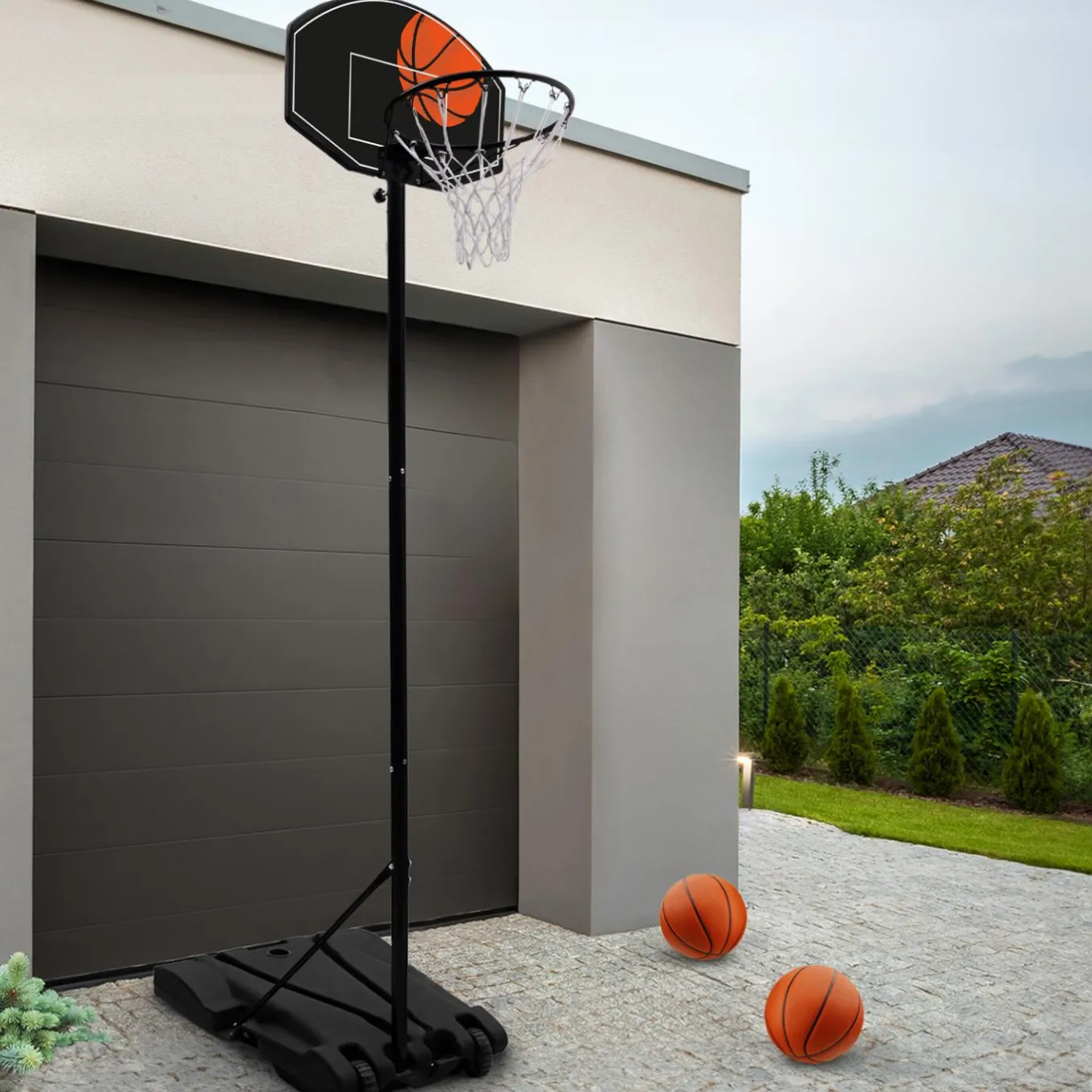 IDMarket Panier de basket intérieur/extérieur sur pied hauteur réglable 240 à 305 cm*Enfant Jeux Enfant|Loisirs Et Jeux D'Exterieur