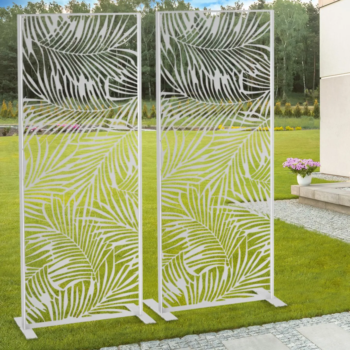 IDMarket Panneau décoratif universel 150 x 50 CM PALM gris clair* Panneaux Occultants