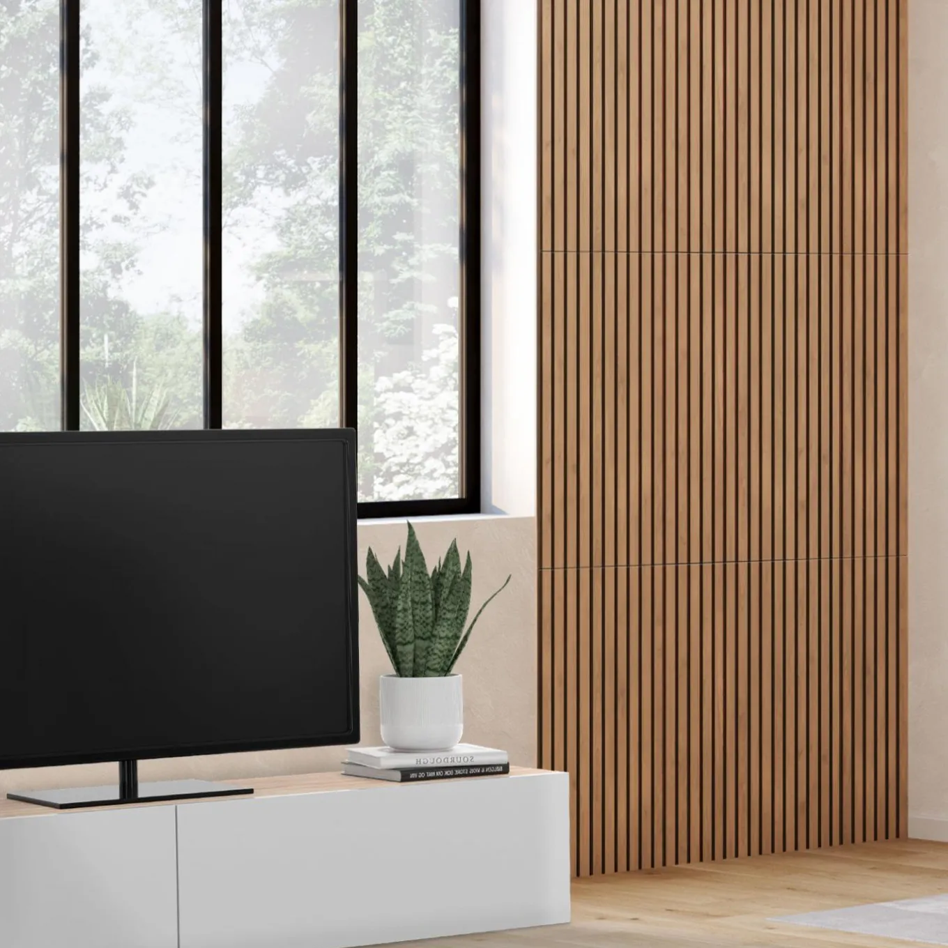 IDMarket Panneaux acoustiques en tasseaux de bois chêne clair et noir de 250 x 60 CM* Produits D’Aménagement Intérieur|Décoration Et Accessoires