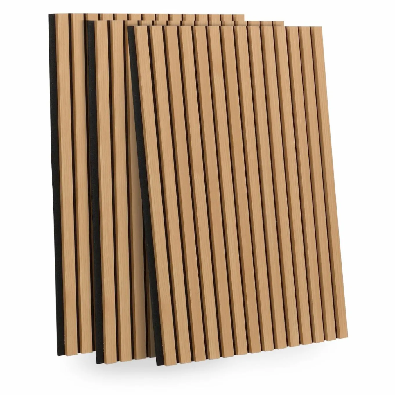 IDMarket Panneaux acoustiques en tasseaux de bois chêne clair et noir de 250 x 60 CM* Produits D’Aménagement Intérieur|Décoration Et Accessoires