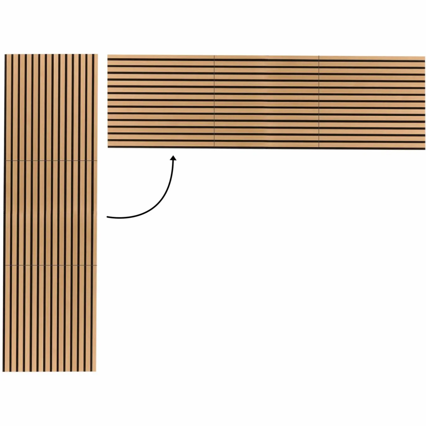 IDMarket Panneaux acoustiques en tasseaux de bois chêne clair et noir de 250 x 60 CM* Produits D’Aménagement Intérieur|Décoration Et Accessoires