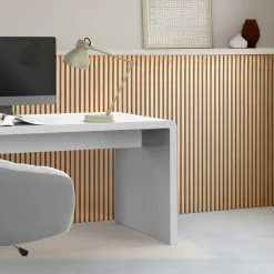 IDMarket Panneaux acoustiques en tasseaux de bois chêne clair et noir de 250 x 60 CM* Produits D’Aménagement Intérieur|Décoration Et Accessoires