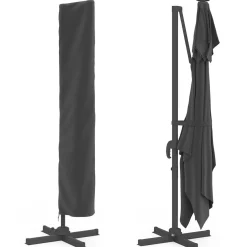 IDMarket Parasol déporté inclinable 3x4 m rotatif 360 gris avec LED* Parasols