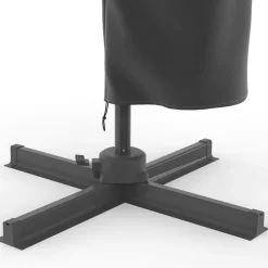 IDMarket Parasol déporté inclinable 3x4 m rotatif 360 gris avec LED* Parasols