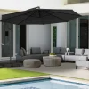 IDMarket Parasol déporté rotatif 350 cm coloris gris* Parasols