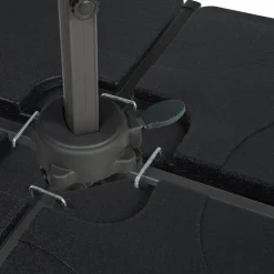 IDMarket Parasol déporté rotatif 3x4 m taupe