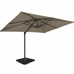 IDMarket Parasol déporté rotatif 3x4 m taupe