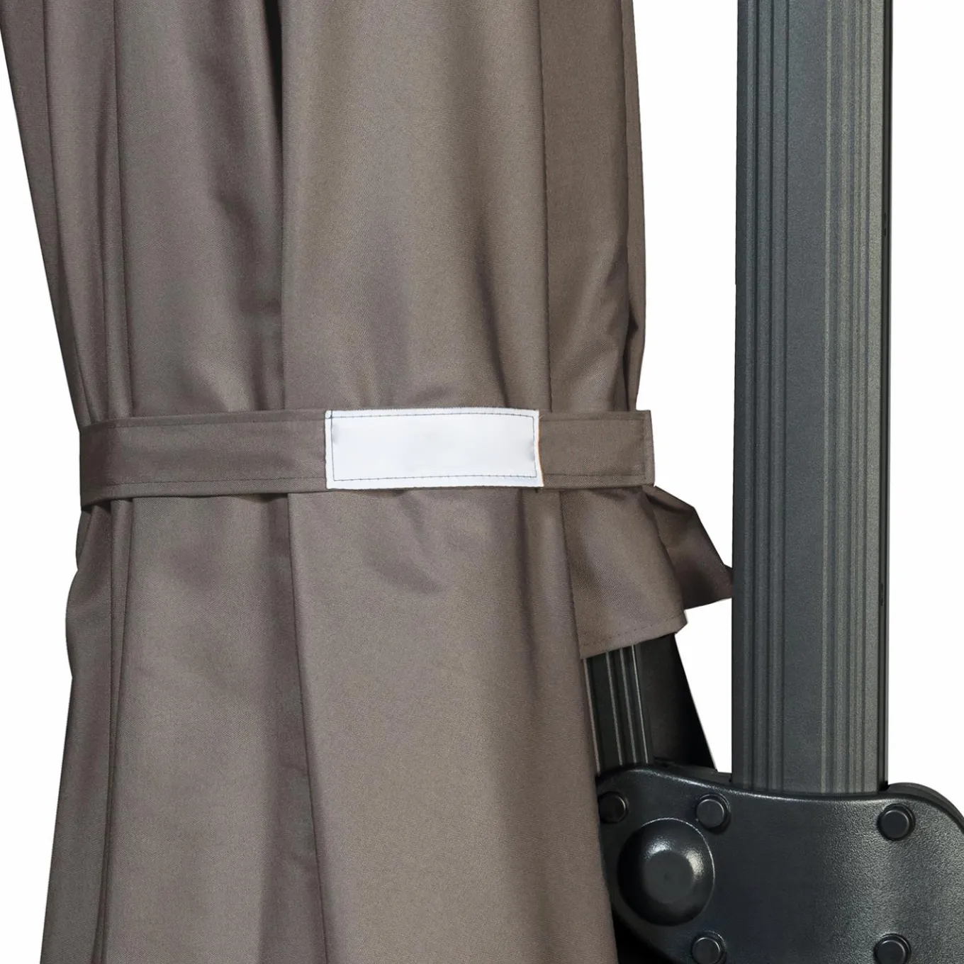 IDMarket Parasol déporté rotatif 3x4 m taupe "60° avec 4 dalles et housse* Parasols