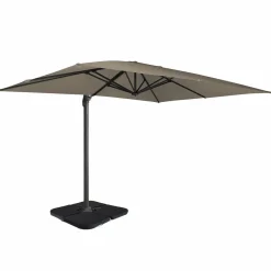 IDMarket Parasol déporté rotatif 3x4 m taupe