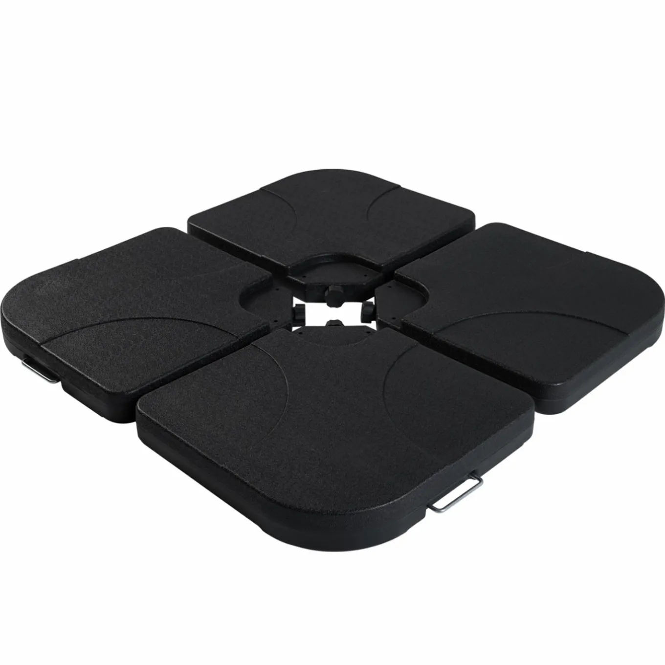 IDMarket Parasol déporté rotatif 3x4 m taupe "60° avec 4 dalles et housse* Parasols