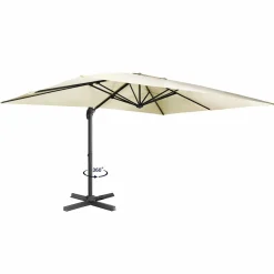 IDMarket Parasol déporté 3x4 m écru* Parasols
