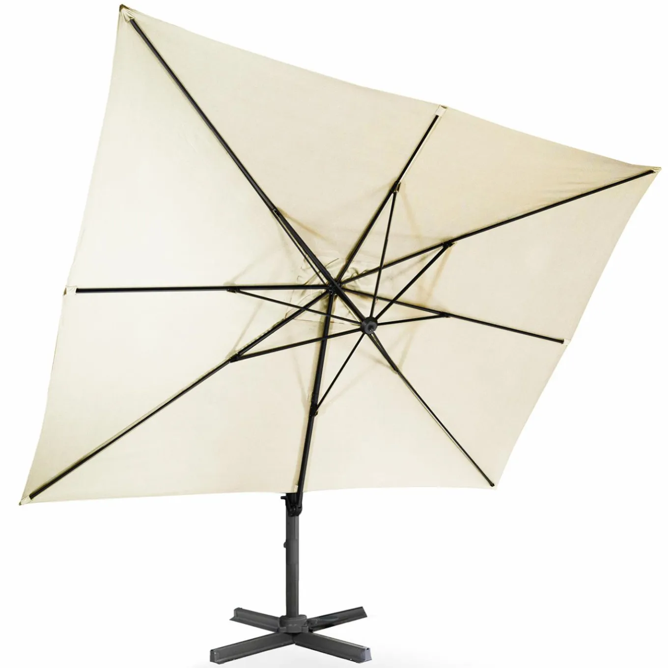 IDMarket Parasol déporté 3x4 m écru* Parasols