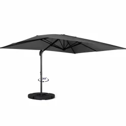 IDMarket Parasol déporté 3x4 m gris* Parasols