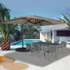 IDMarket Parasol déporté 3x4 m rotatif 360 coloris taupe* Parasols