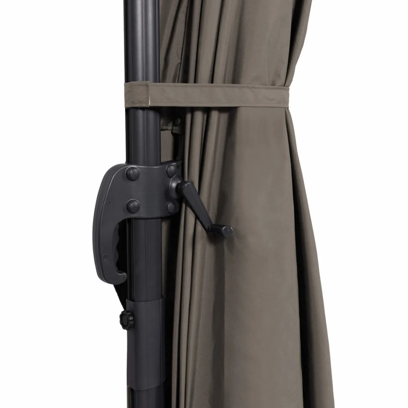 IDMarket Parasol déporté 3x4 m rotatif 360 coloris taupe* Parasols